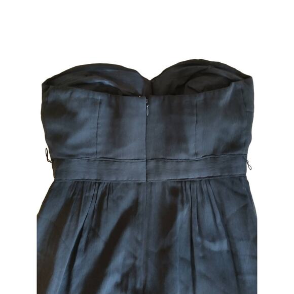 J. Crew Women's Dress Sweetheart Neckline 100% Silk Navy Size 4 Formal Romantic - Picture 9 of 16
